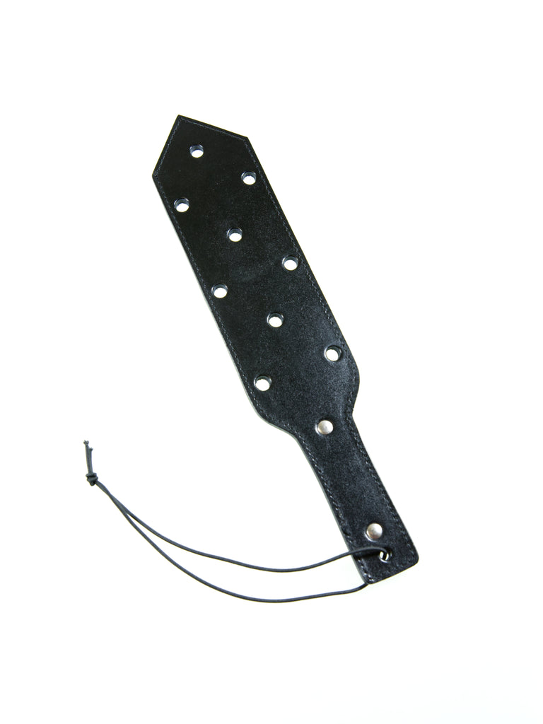 Black Leather Pointed Paddle With Holes