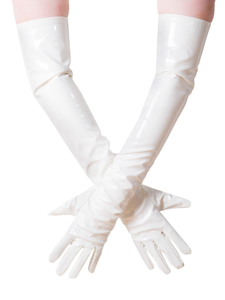 Skin Two UK PVC Men`s Long Gloves in Red Gloves