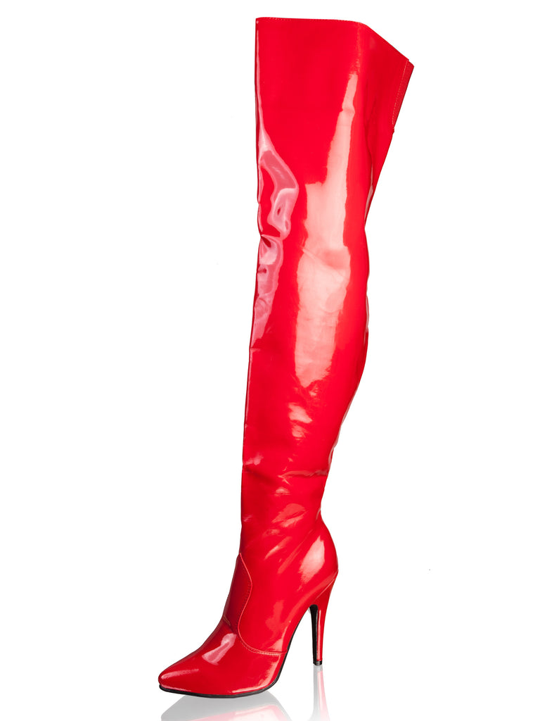 Clearance - Red Suzie Thigh High Boots Size 9