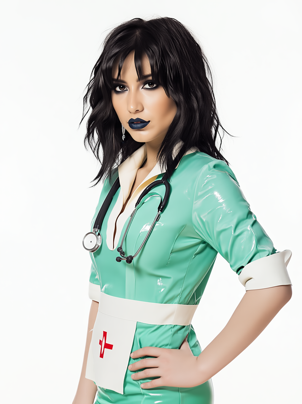 Nurse Lola Latex Costume in Green