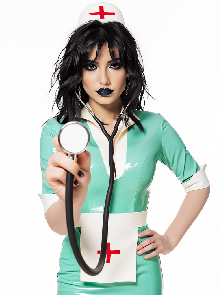 Nurse Lola Latex Costume in Green