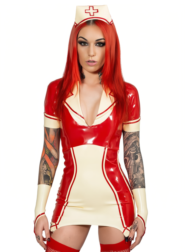 Latex Rubber Natasha Nurse Dress & Cap