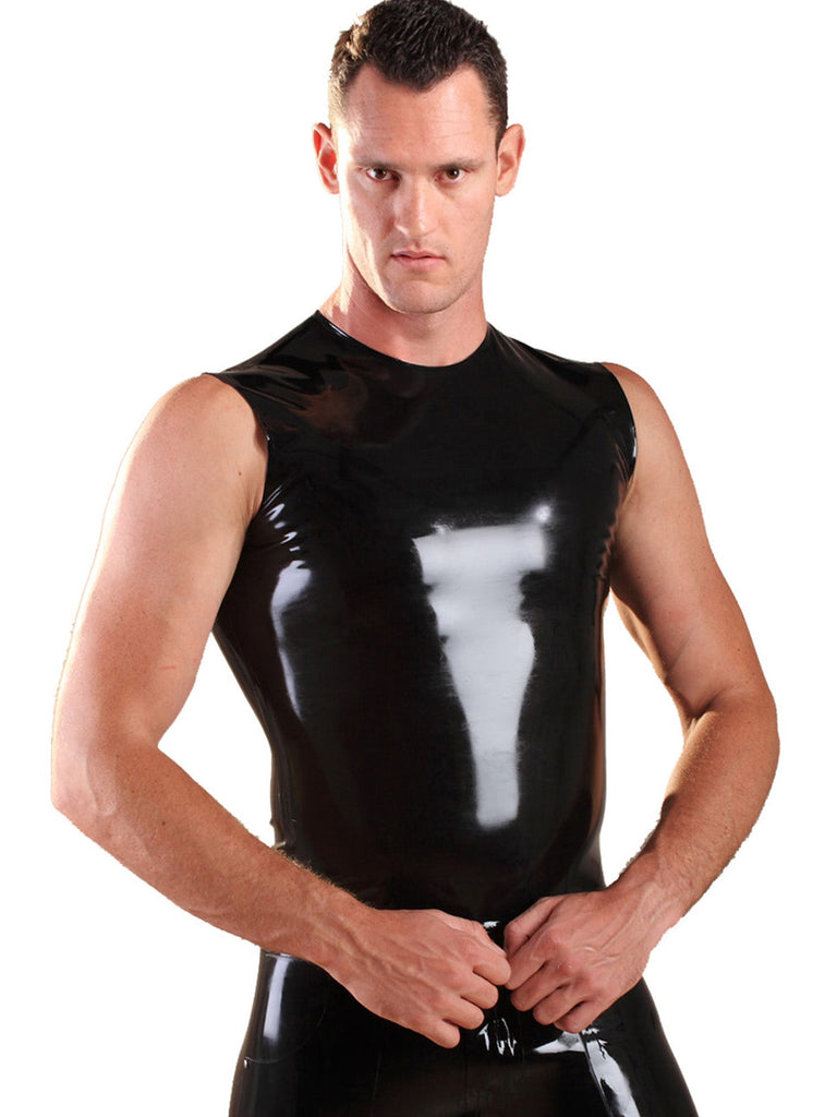 Latex Muscleshirt Mit Frontreißverschluss | Latexoberteile