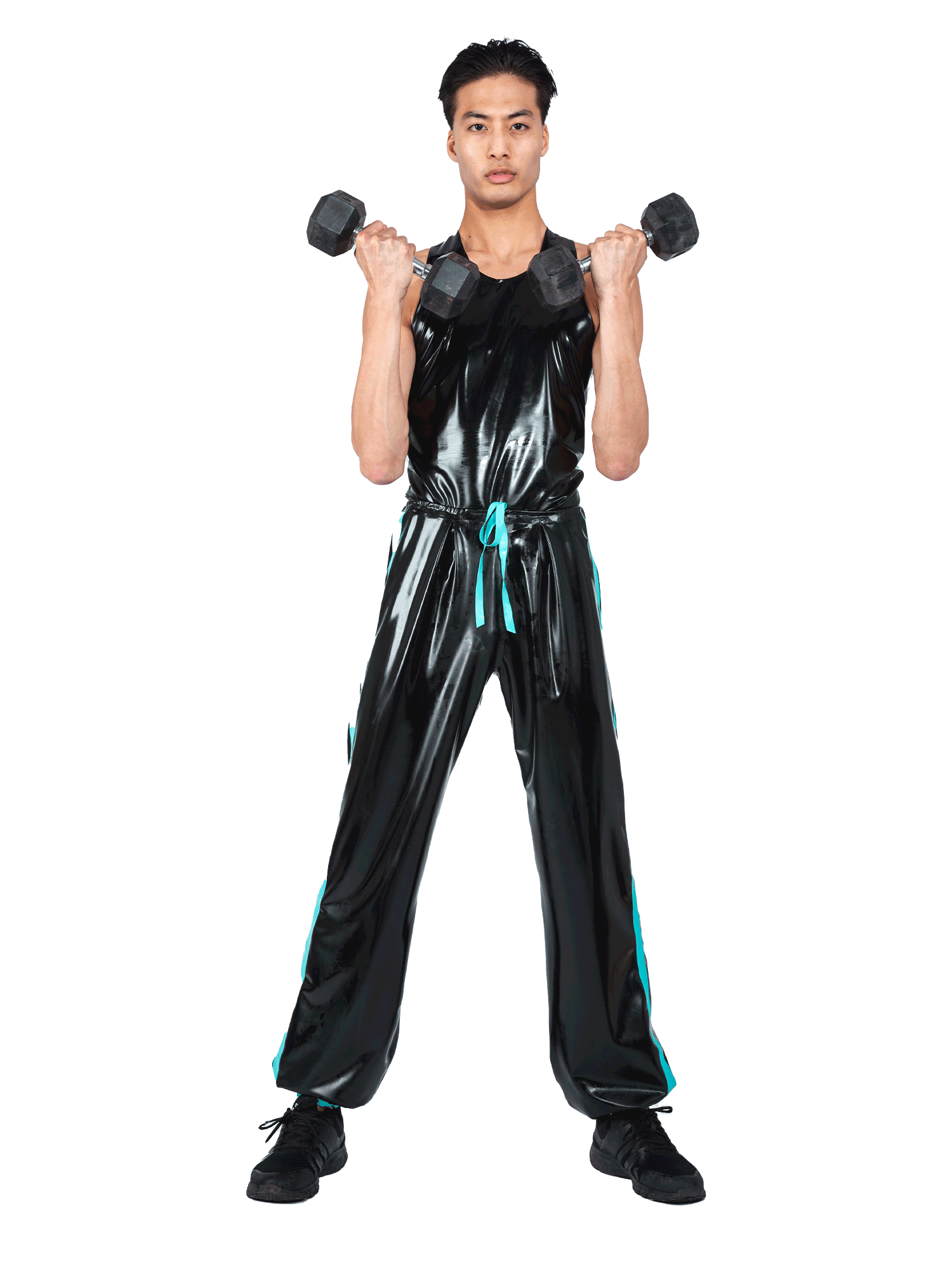 Latex Tracksuit Bottoms Black/Yellow Skin Two UK