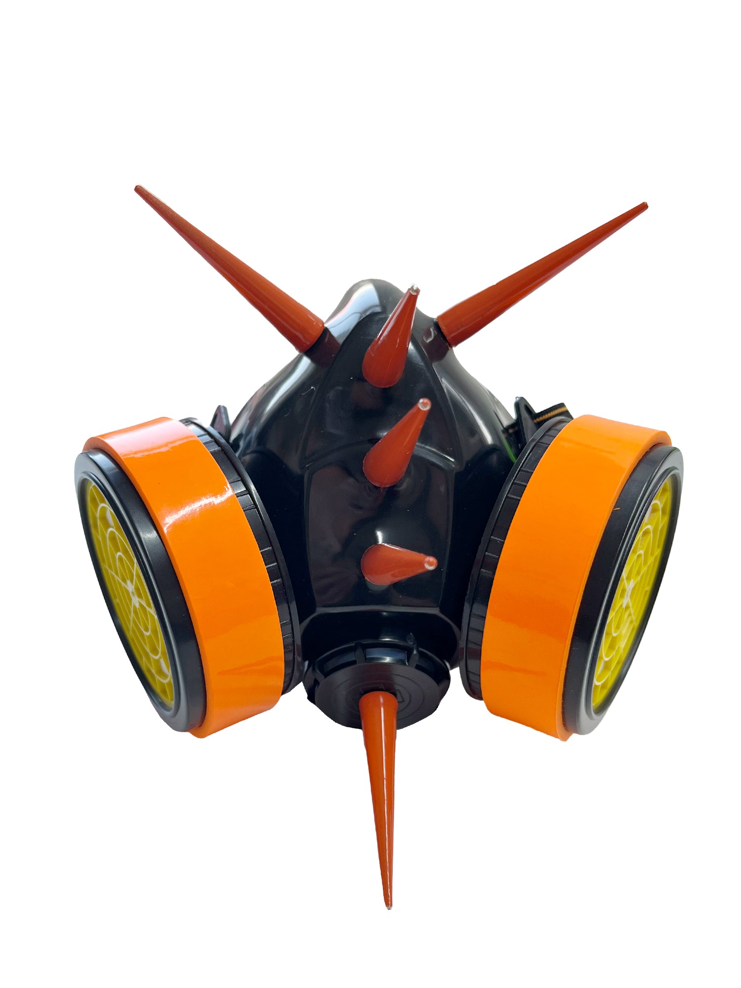 2 Inch Spikes Black Cyber Mask With 2 Inch Spikes - Orange – Skin Two UK