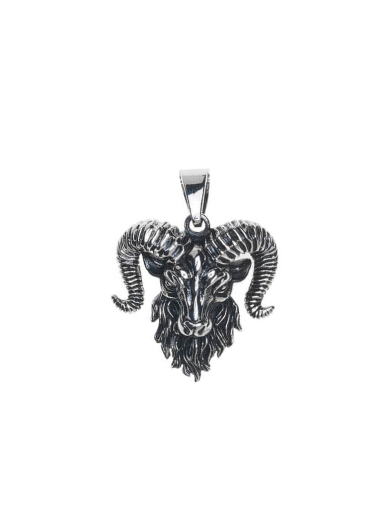 Horned Rams Head Pendant with Chain