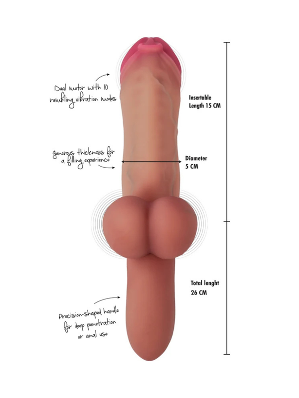Pierced Punisher Vibrating Dildo Liquid Silicone