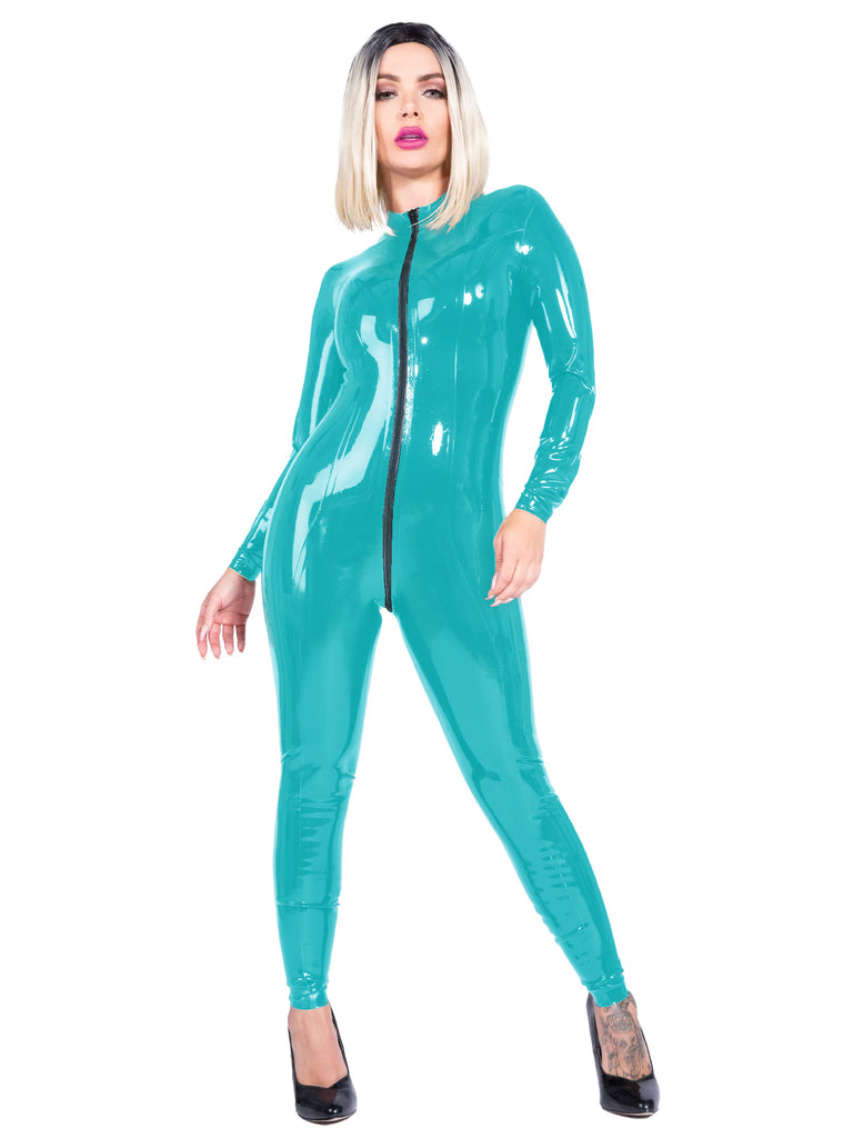 Limited Edition - Heavy Duty (.55) Classic Latex Catsuit in Turquoise