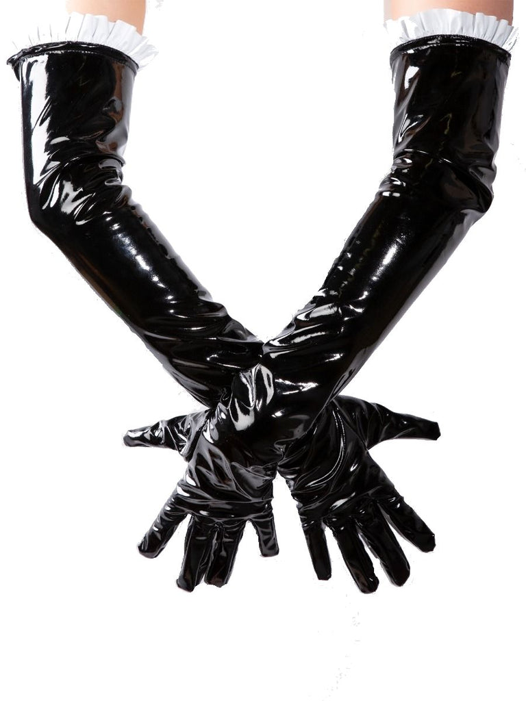 Frilly Maid PVC Gloves