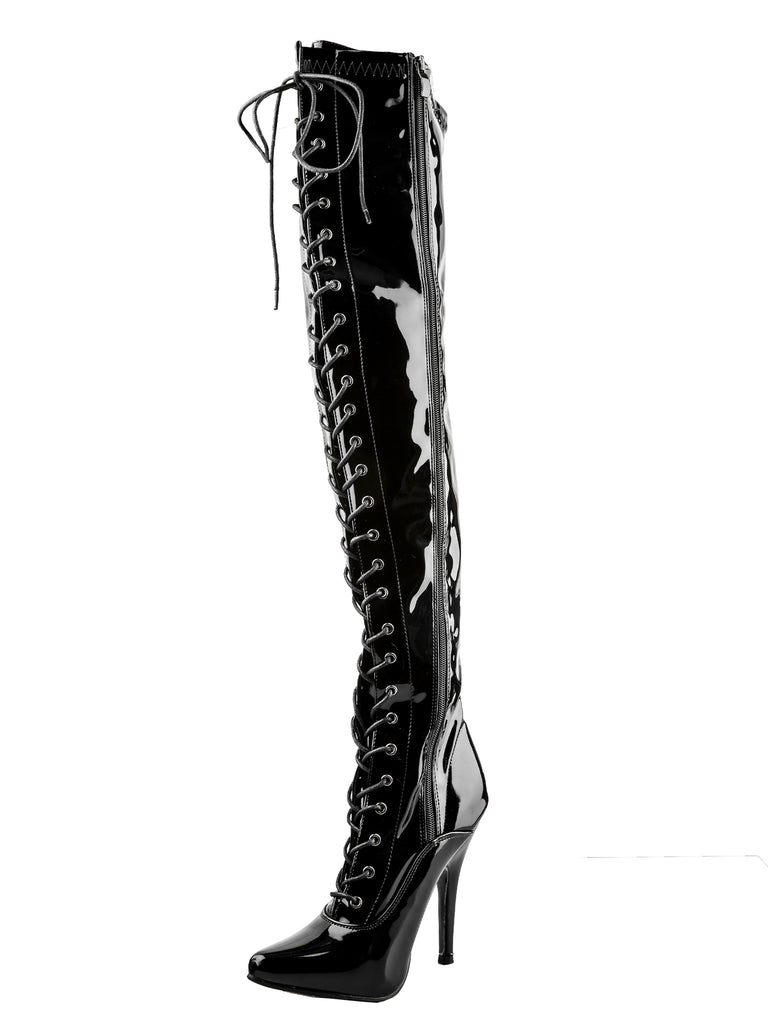 Clearance - Front Laced Thigh High Boots - Size 9