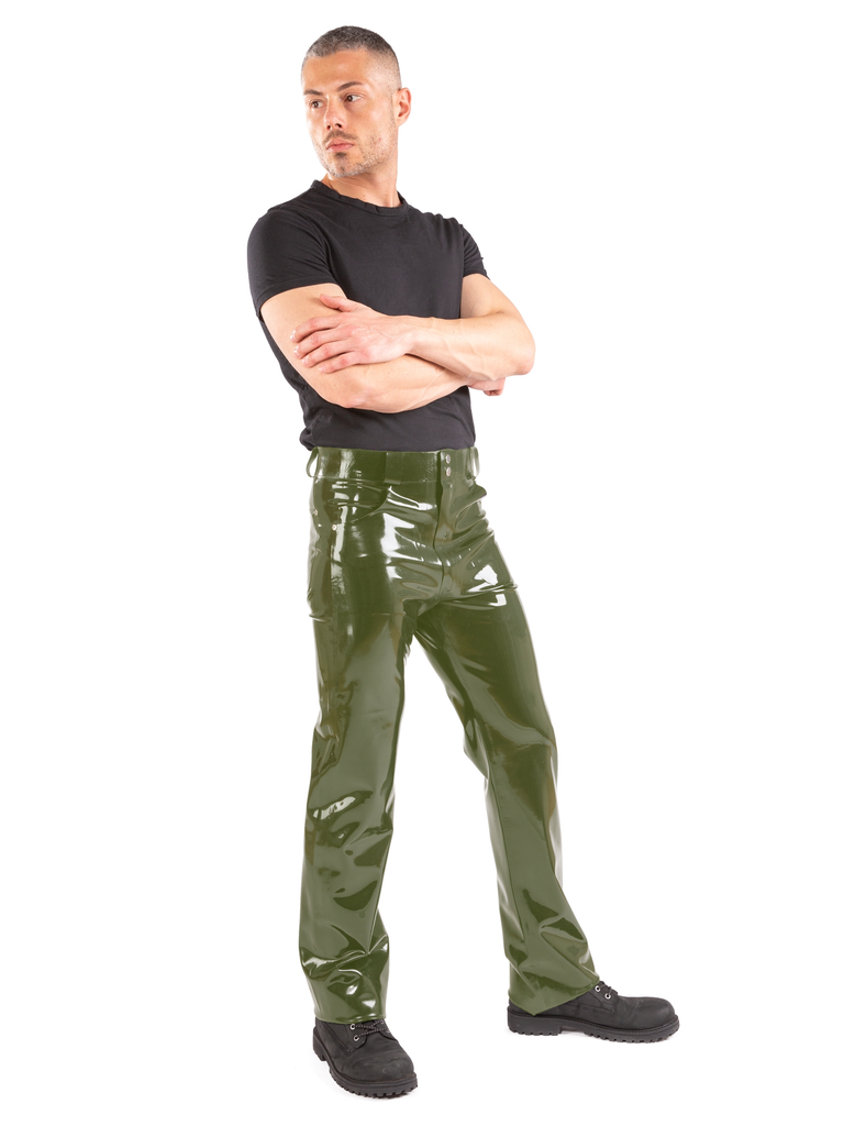 Black Latex Jeans With Front & Back Pockets