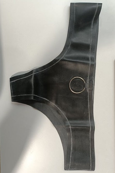 Clearance - Entice O Ring Latex Knickers in Black, Size L NO FRILLS