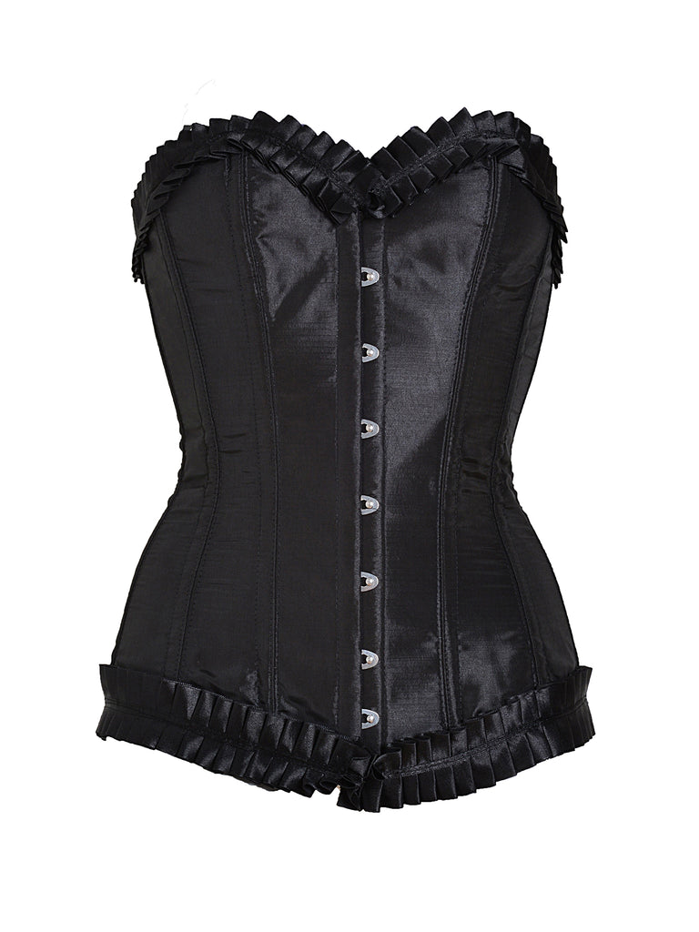 Skin Two UK Black Dahlia Frill Overbust Corset Corset