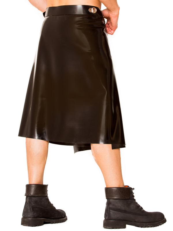 Skin Two UK Black Heavy Latex Kilt Kilt