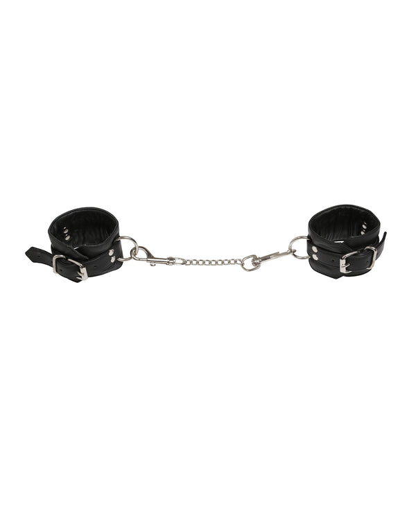 Skin Two UK Black Leather Ankle Cuffs Cuffs
