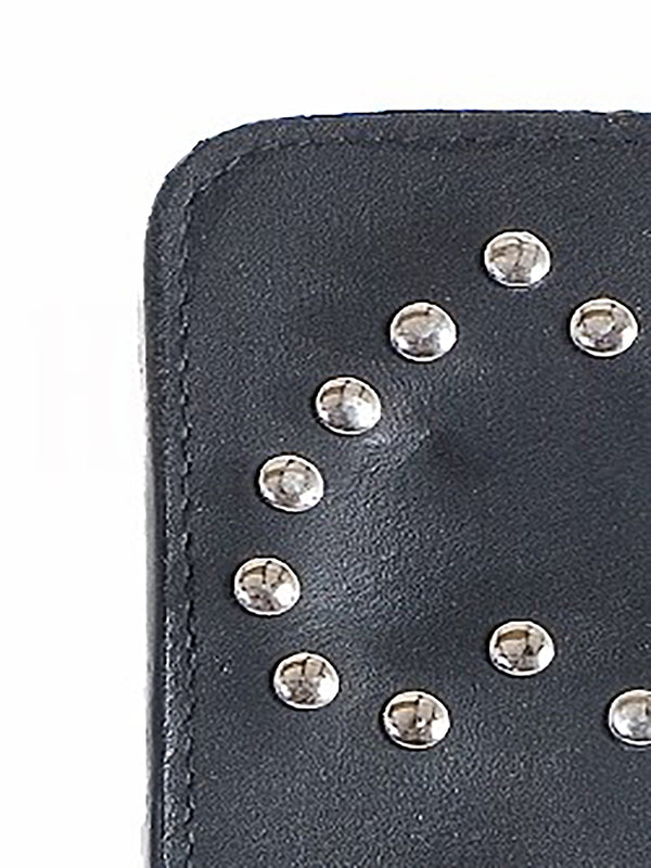 Skin Two UK Black Leather Heart Stud Paddle Spanker