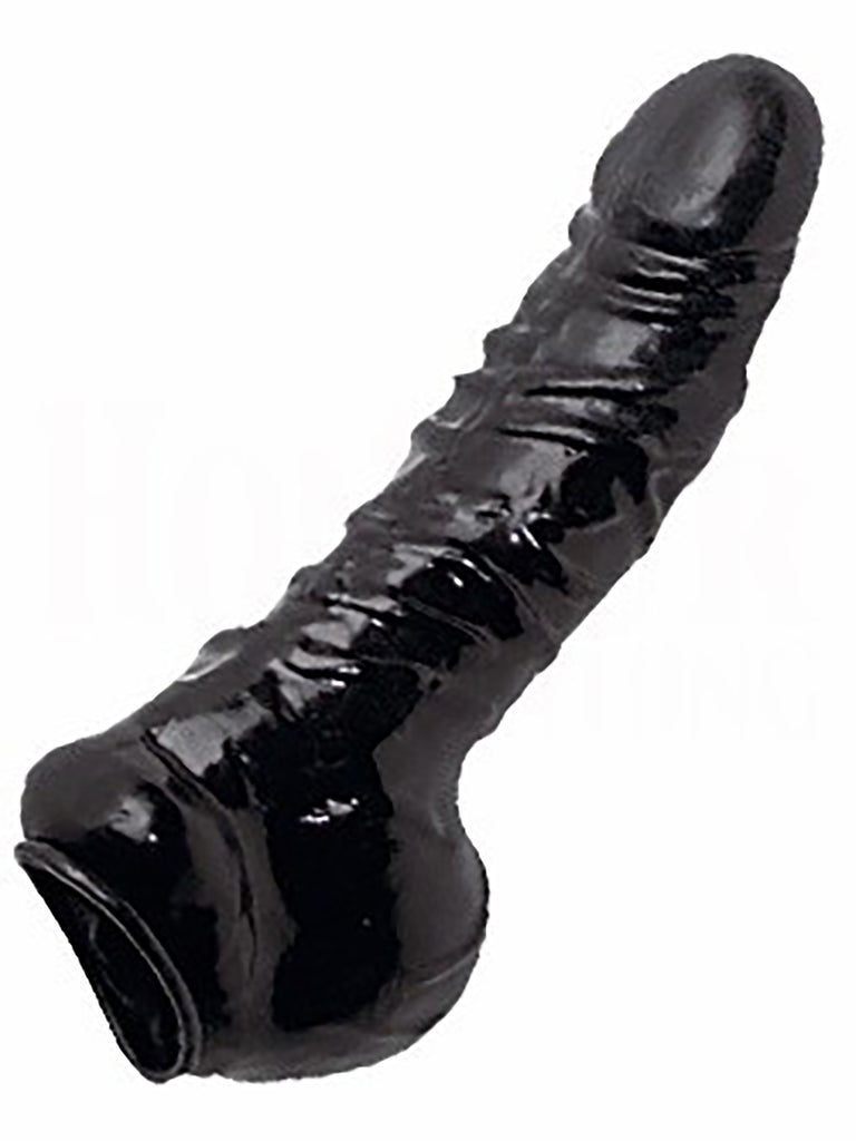 Skin Two UK Black Moulded Rubber Anatomical Sheath Black Male Sex Toy