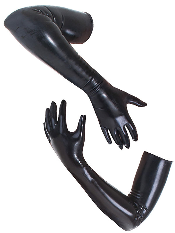 Skin Two UK Black Moulded Shoulder Length Latex Gloves Gloves