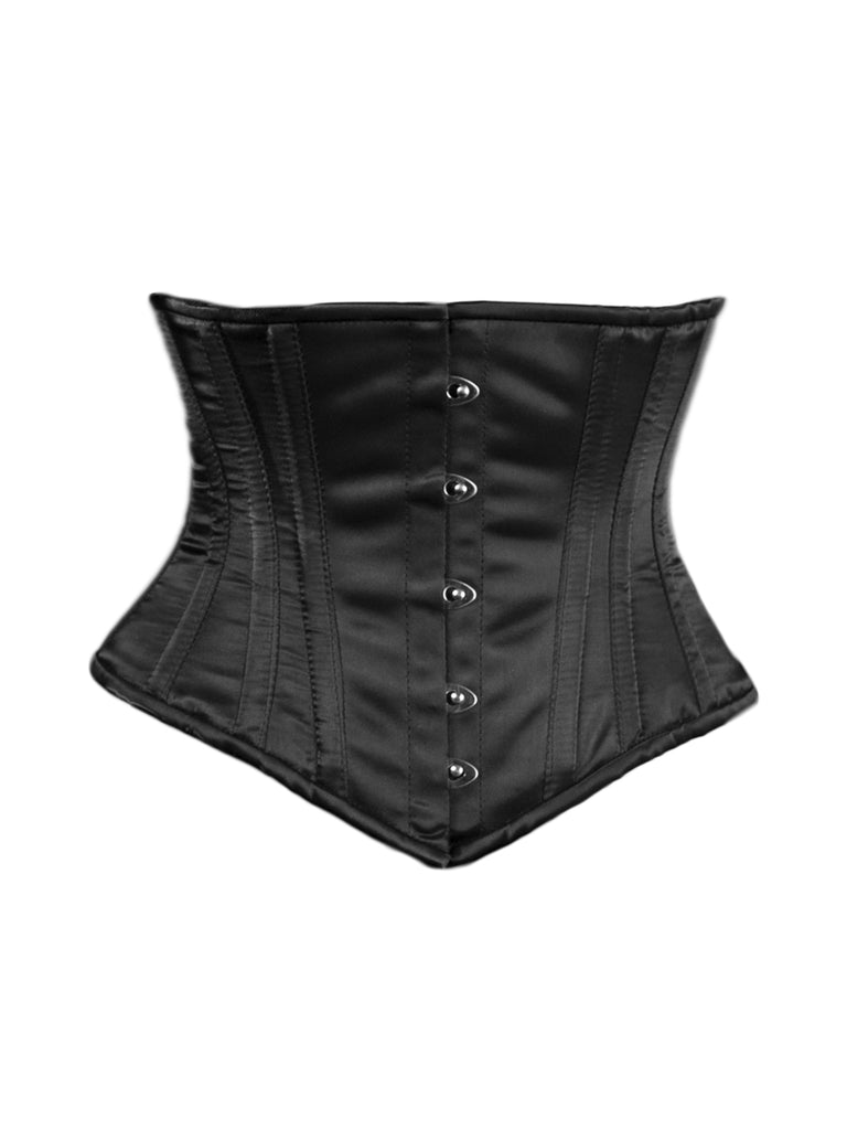 Skin Two UK Black Satin Short Underbust Corset Corset