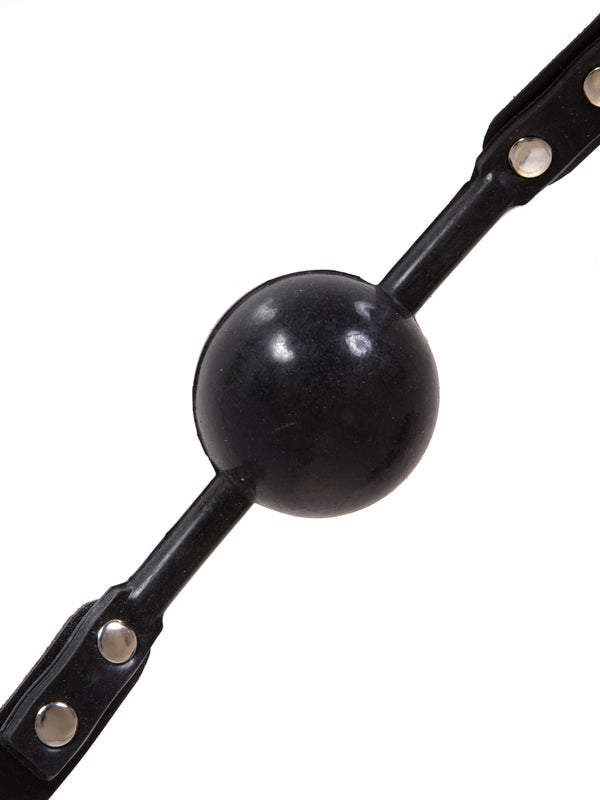 Skin Two UK Black Silicone Ball Gag with Leather Strap Gag