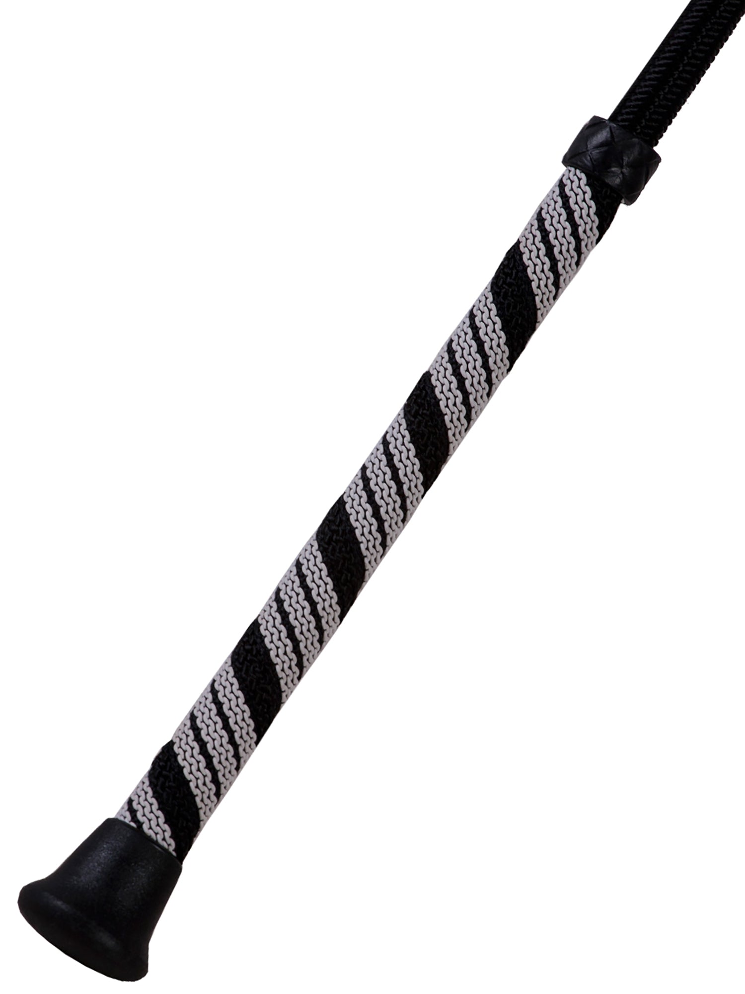 Black & White Leather Riding Crop Skin Two UK