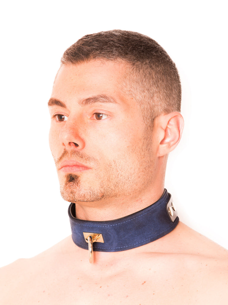 Skin Two UK Blue Suede O-Ring Collar Collar
