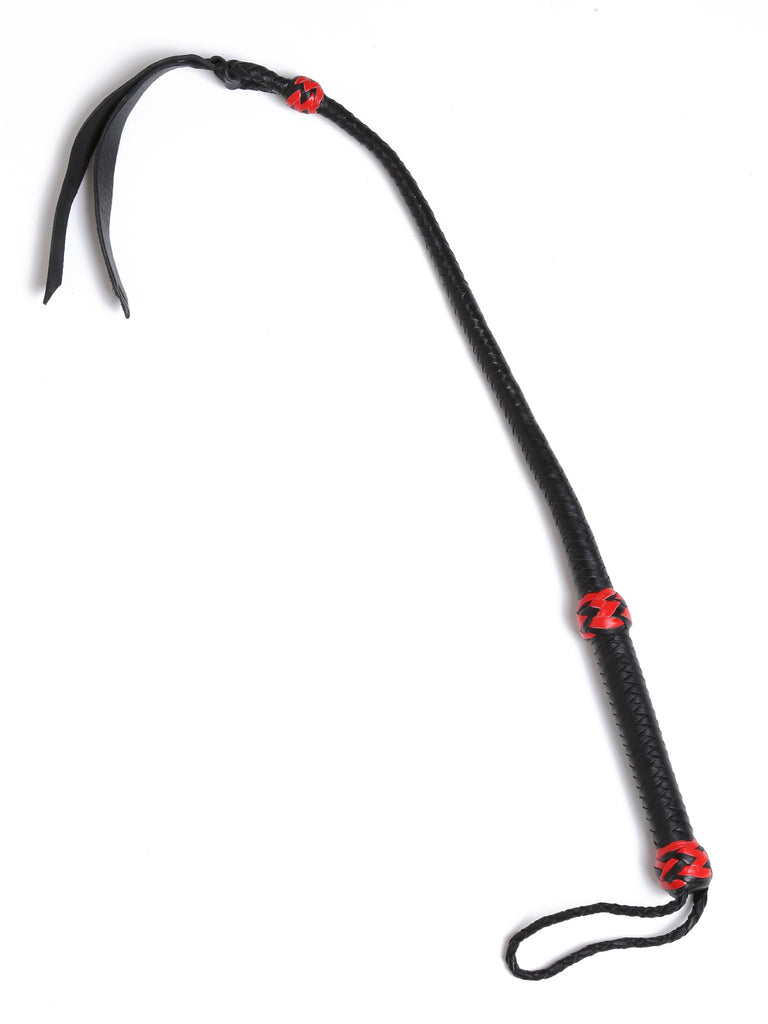 Skin Two UK Braided Leather Snake-Tongued Hunter Whip Whip