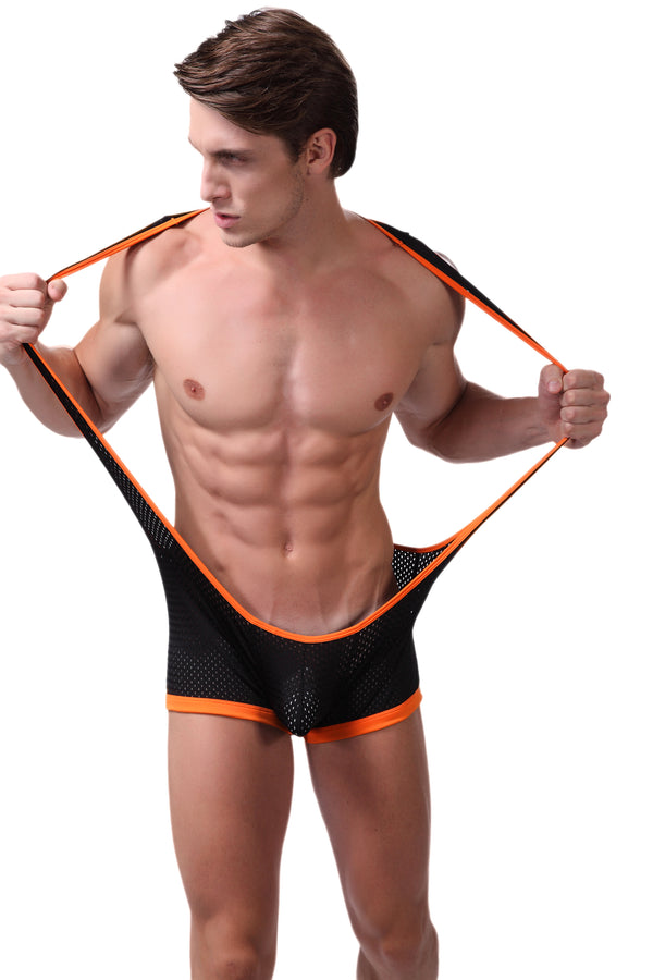 Skin Two UK Mesh Wrestling Suit With Backless Detail Underwear