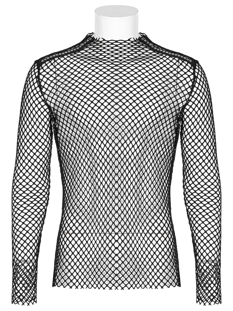 Shoulder Studded Fence Net Top from Punk Rave