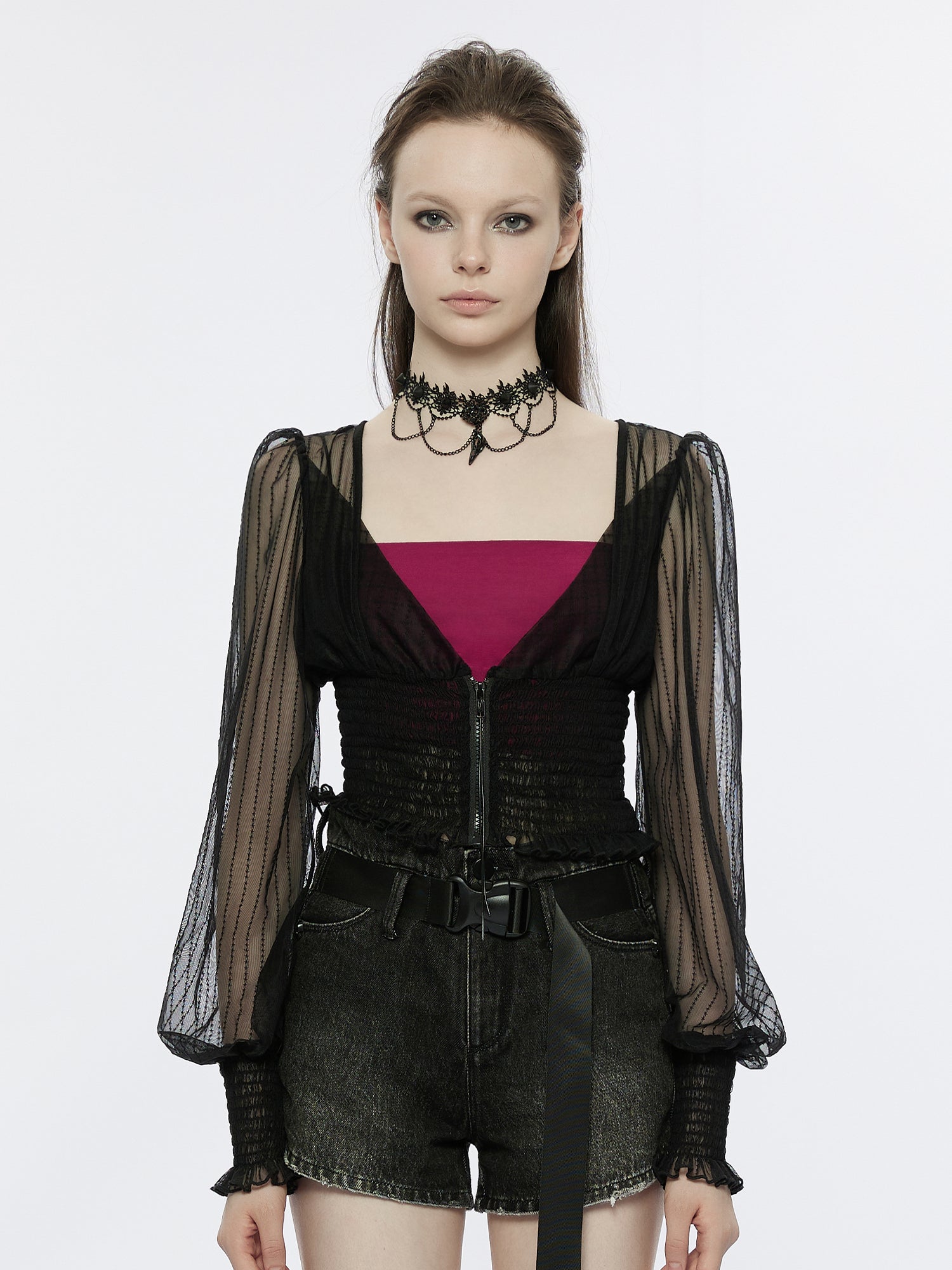 Cropped Sheer Top from Punk Rave – Skin Two UK