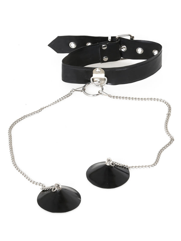 Skin Two UK Chained Latex Collar & Pasties - One Size Accessories