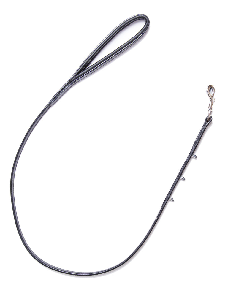 Skin Two UK Deluxe Black Leather Studded Leash Lead