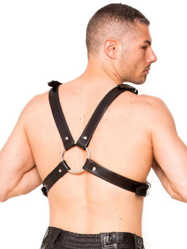 Skin Two UK Deluxe Chest Harness Leather and Steel - One Size Harness