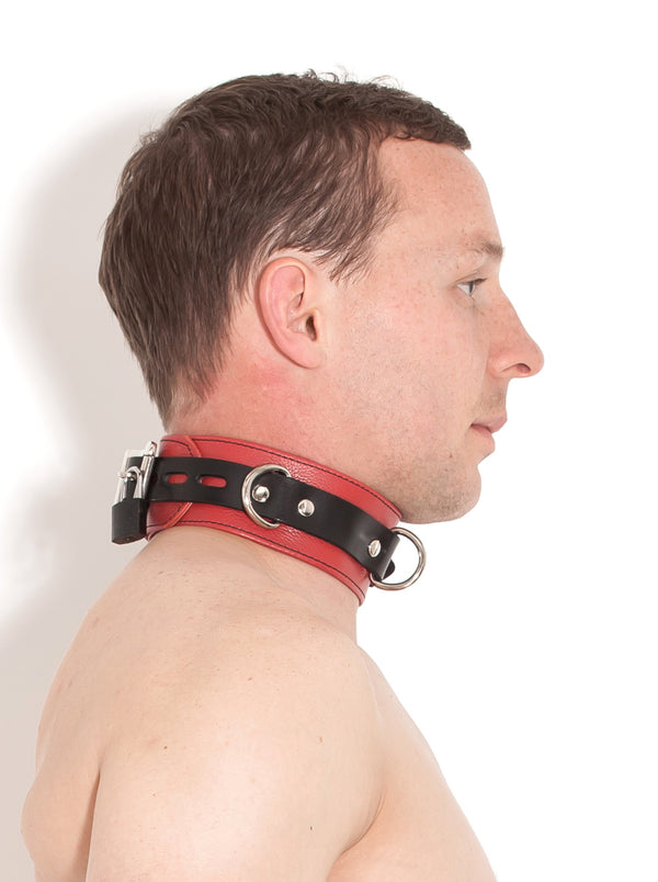 Skin Two UK Deluxe Locking Red and Black Collar Collar