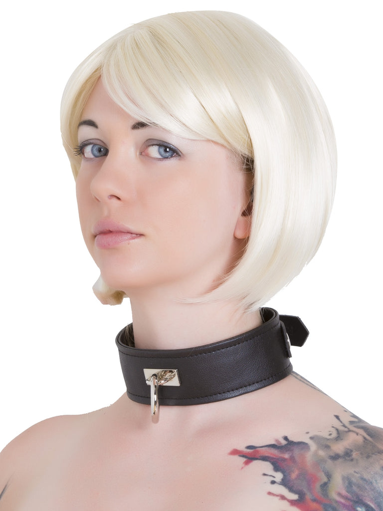 Skin Two UK Faux Leather Black D-Ring Collar Collar