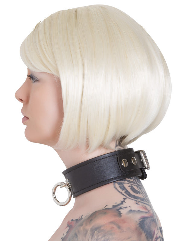 Skin Two UK Faux Leather Black D-Ring Collar Collar