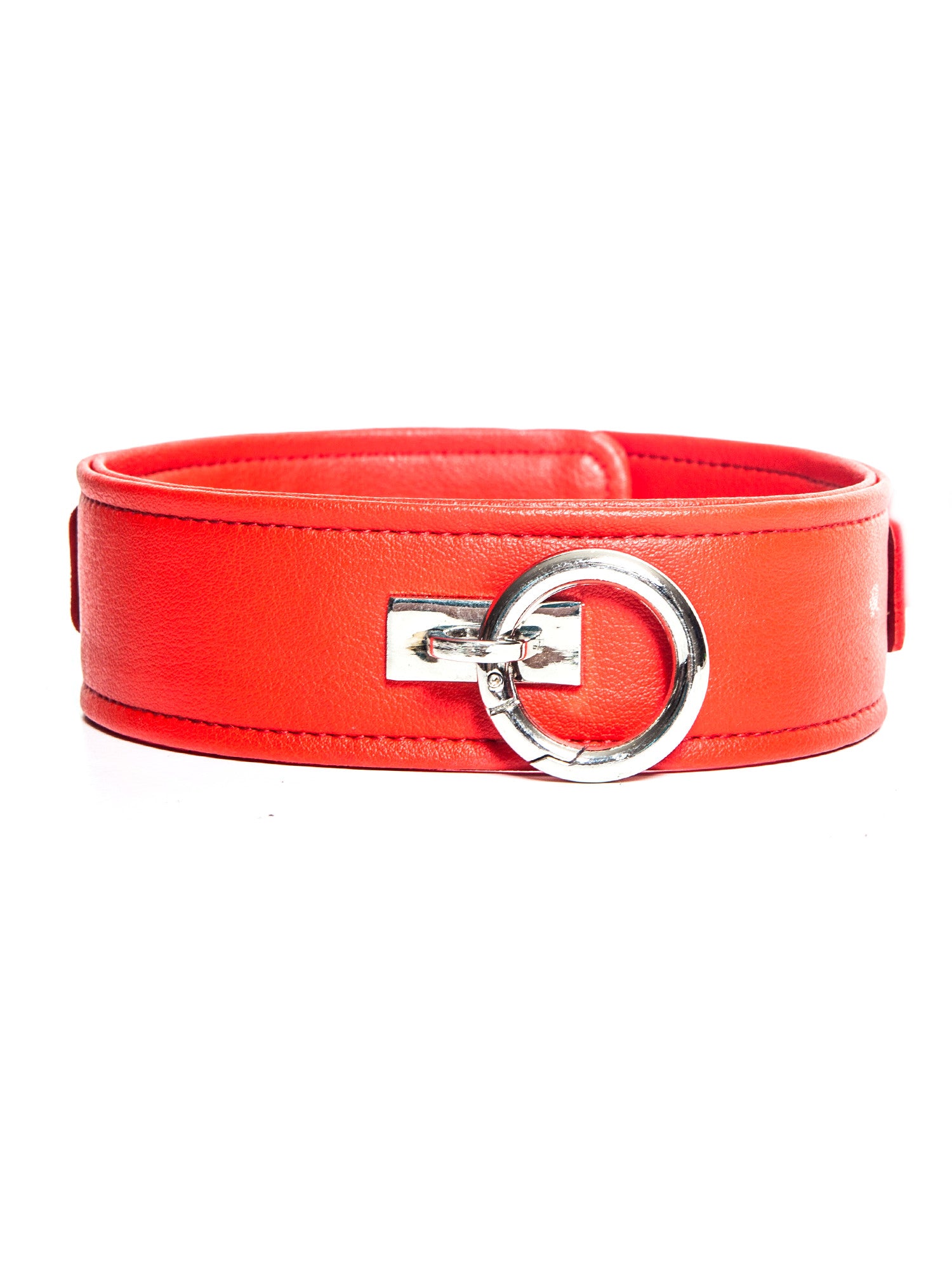 Faux Leather Red D-Ring Collar | Bondage Collars and Leads from Honour ...
