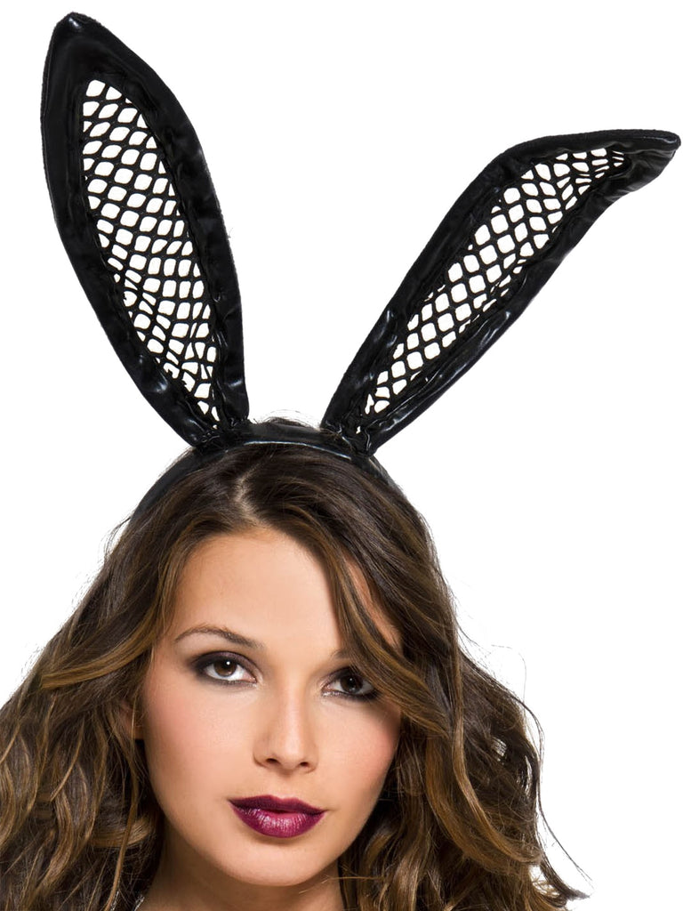 Skin Two UK Fishnet Bunny Ear Headband - One Size Costume