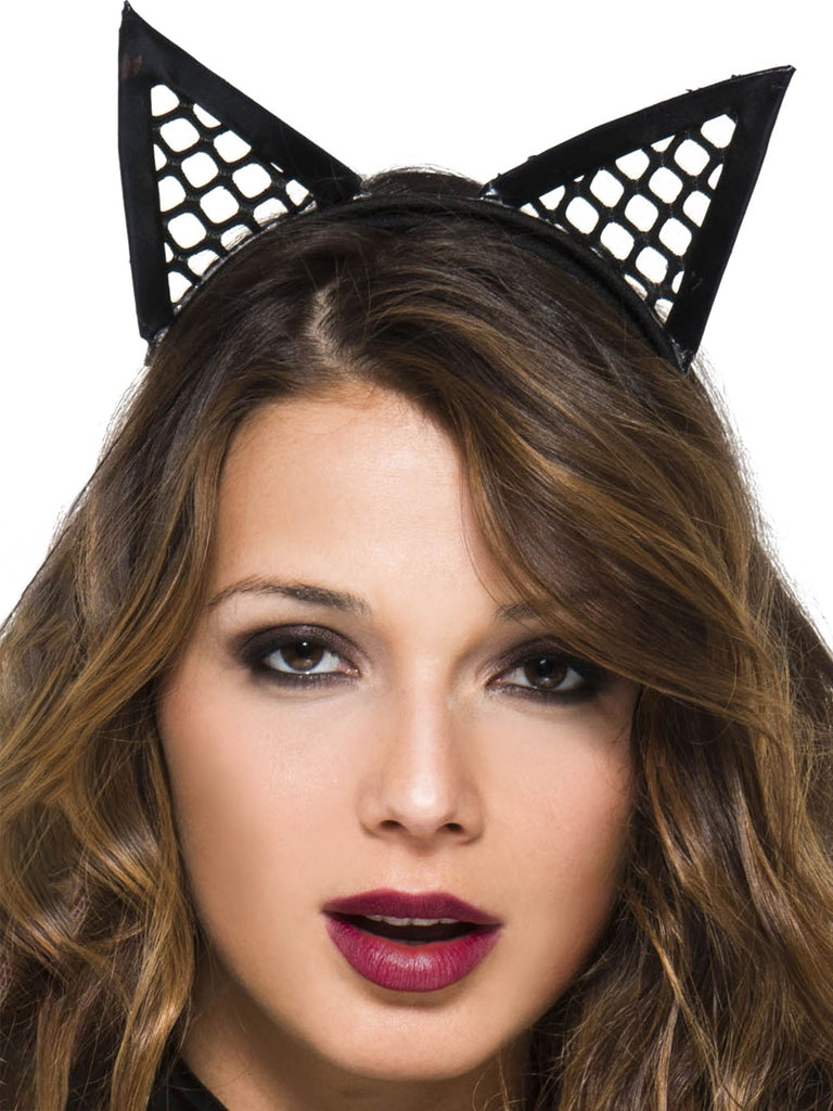 Skin Two UK Fishnet Cat Ear Headband - One Size Costume