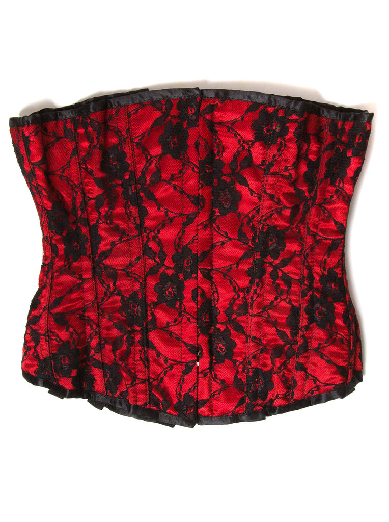 Skin Two UK Floral Corset Red 24 Inch Corset