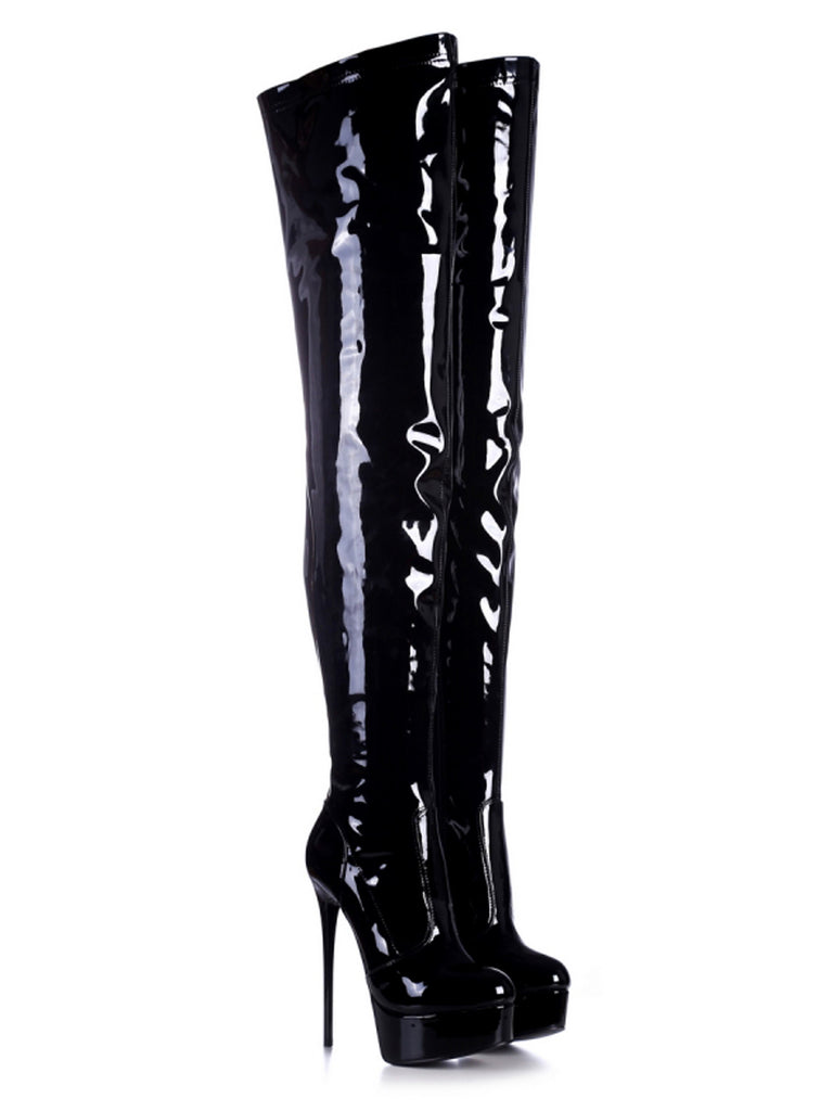 Skin Two UK Flame Starburst Thigh High Stiletto Boots Shoes