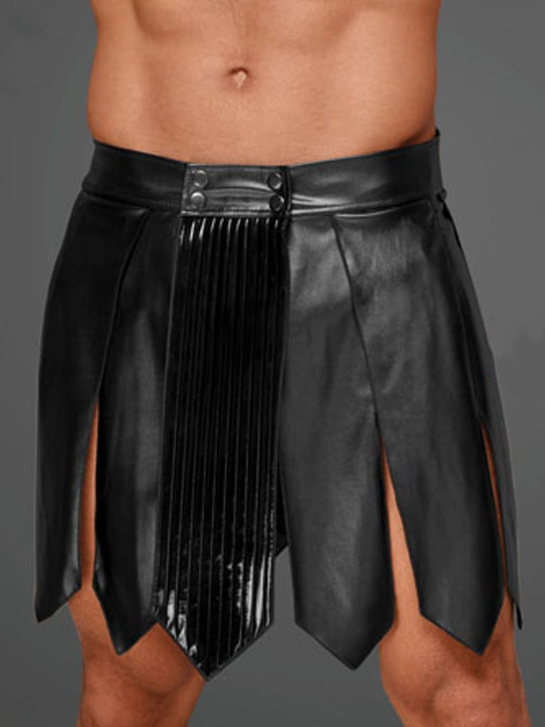 Black Wet Look Kilt - Vanguard
