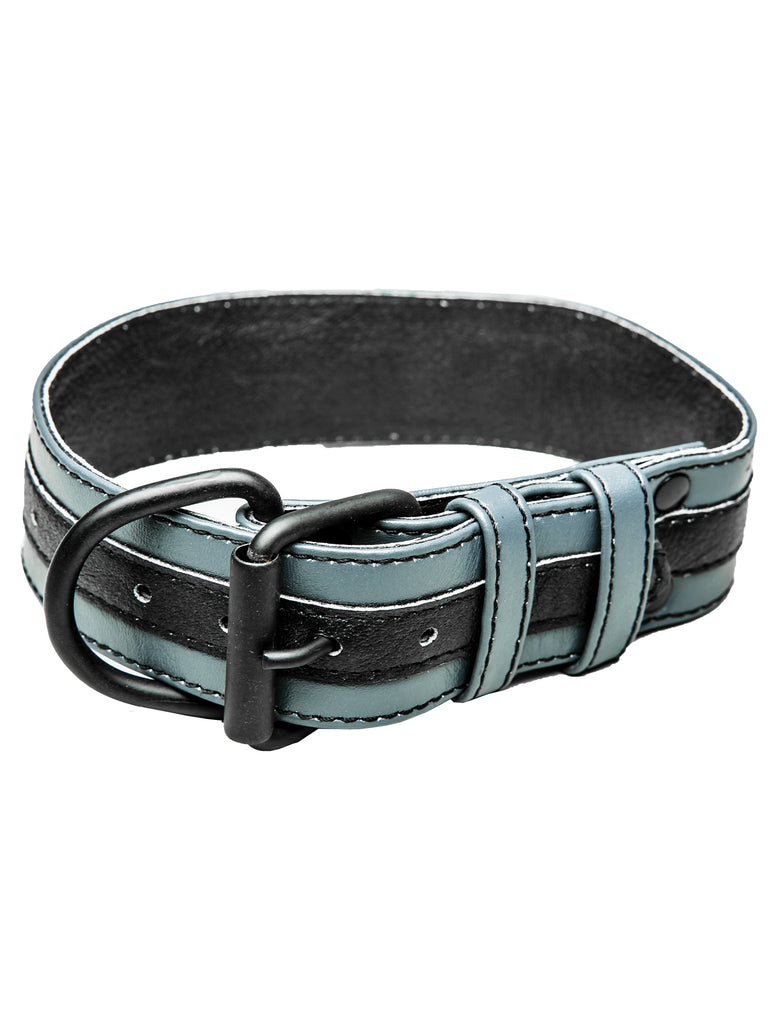 Skin Two UK Bulldog Bondage Collar Black/Green - One Size Collar