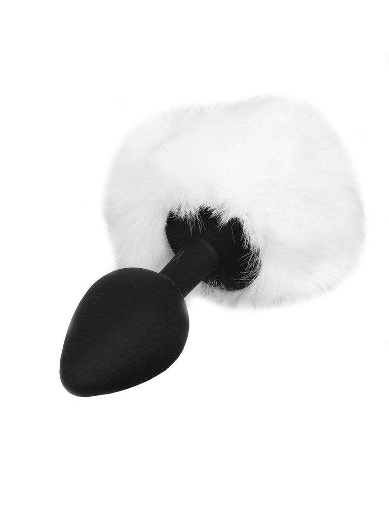 Skin Two UK Large Black Butt Plug with White Tail Anal Toy