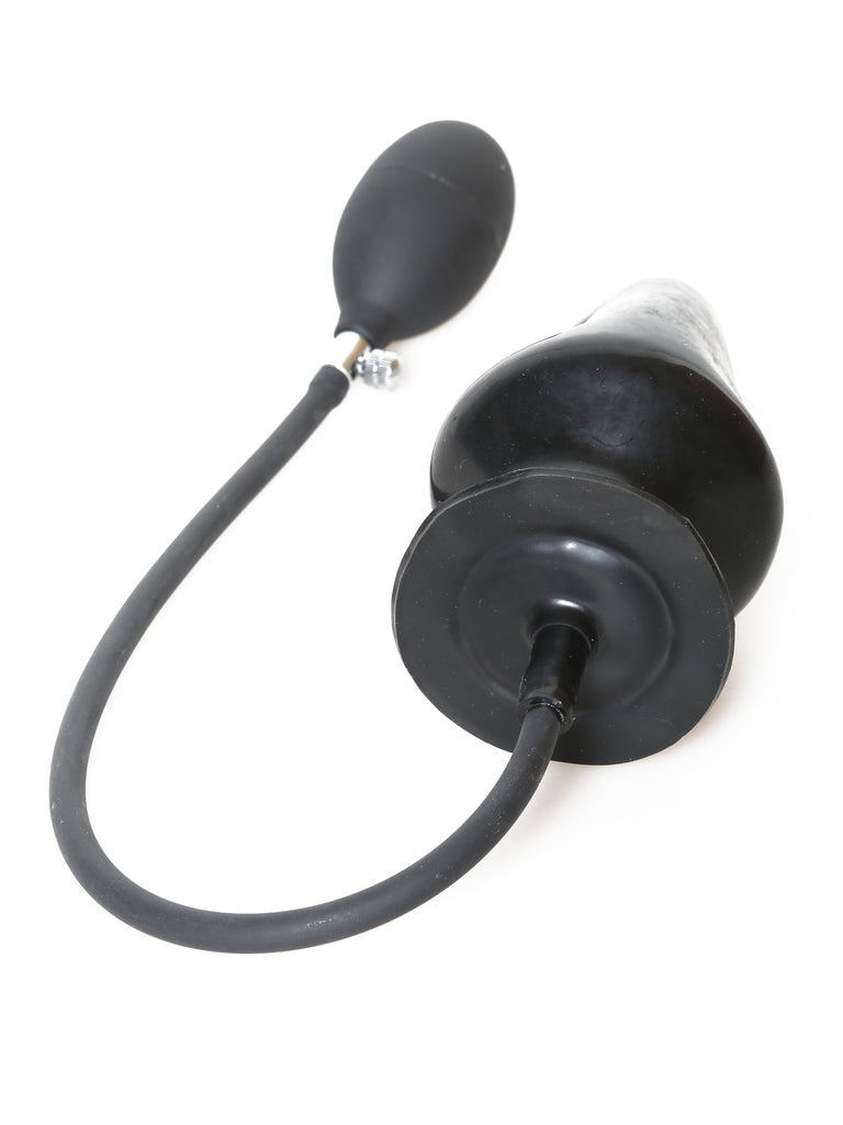 Large Moulded Latex Inflatable Buttplug - Black Skin Two UK Large Moulded Latex Inflatable Buttplug - Black Skin Two UK