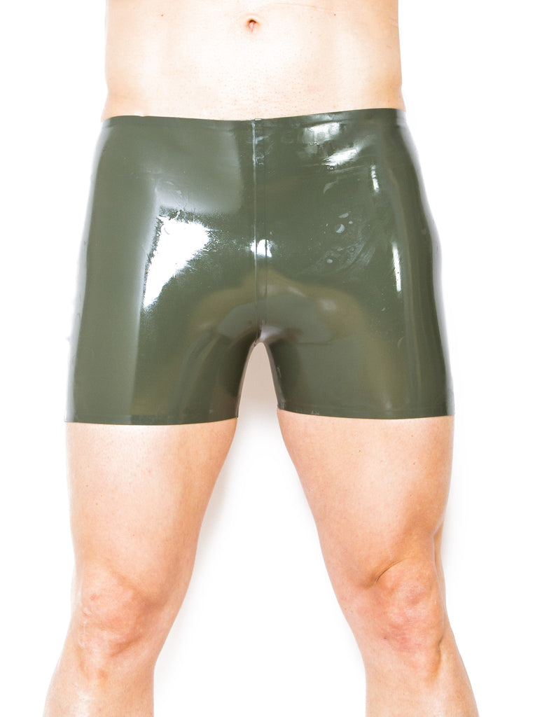 Skin Two UK Latex Boxer Shorts-Green Shorts