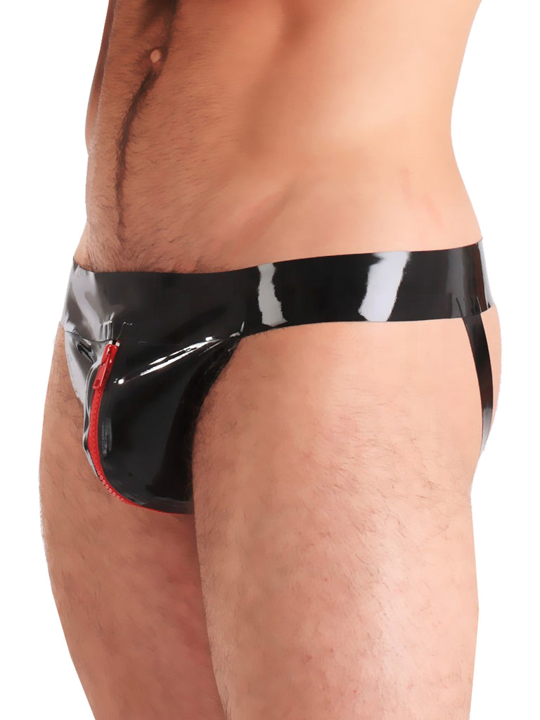 Skin Two UK Latex Jock Strap Black & Red Briefs