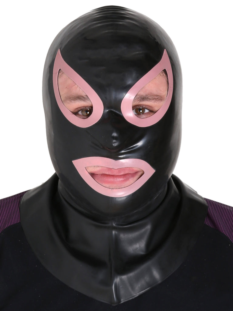 Skin Two UK Rubber Hood with Contrasting Red - One Size Hood