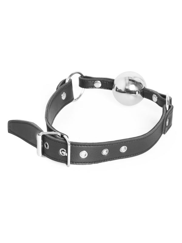 Skin Two UK Leather Ball Gag with Silver Ball Gag