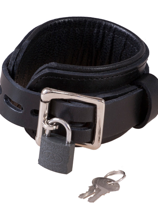 Skin Two UK Leather Bondage Deluxe Padlock Ankle Cuffs Cuffs